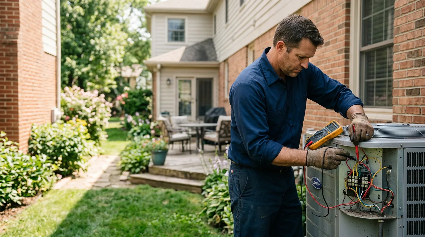 HVAC technician working near Santa Maria, TX